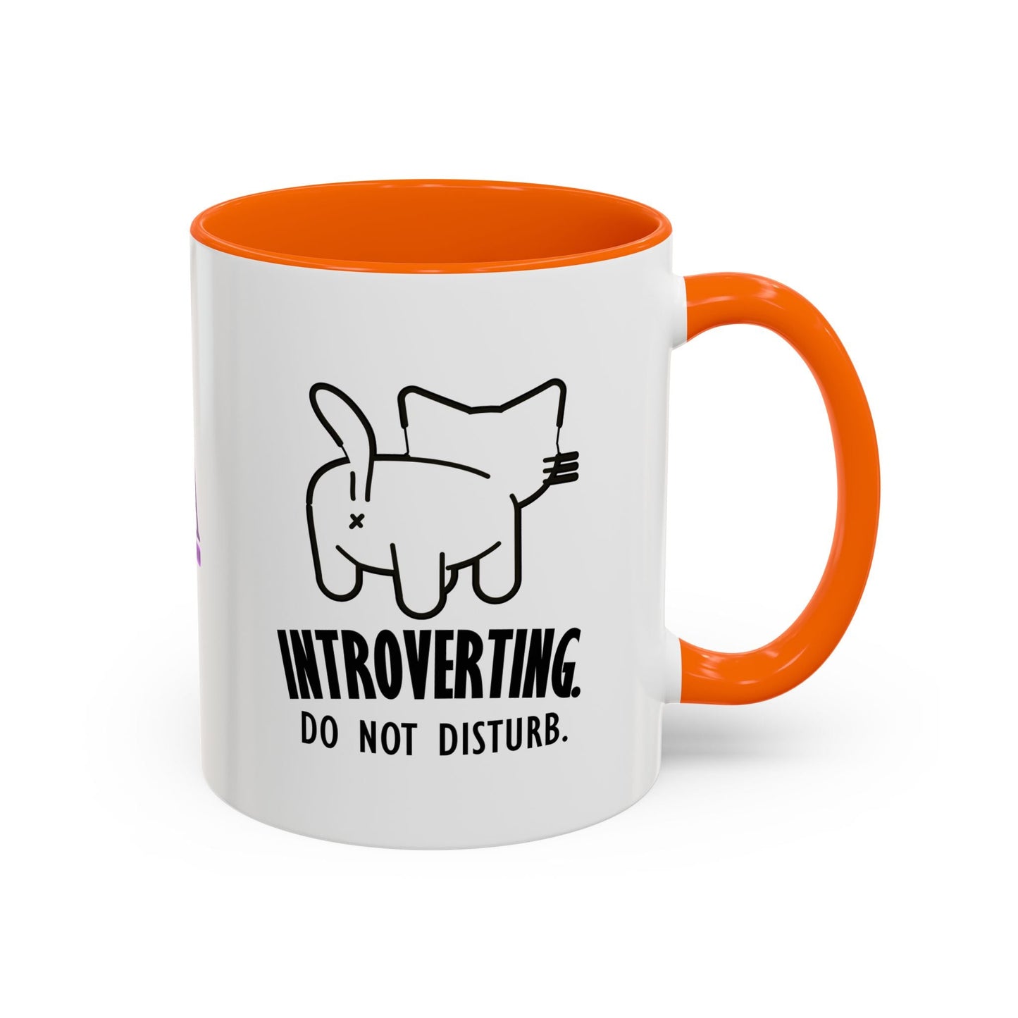 Introvertido. No molestar. Taza de café de gato en dos tonos