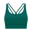 Cross back yoga bra brushed bare high-strength shock-absorbing gathering sports vest for women - Korvel