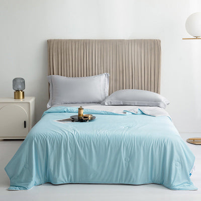 Air Condition Comforter for SummerPure Color, Ice Silk Cooling Blanket, Lightweight and Smooth, Twin, King Size Cold Quilt - Korvel