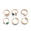 French Retro Irregular Alloy Ring Set - Light Luxury Geometric Design
