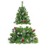 Christmas Tree Artificial Christmas 4-piece Set, including flower wreath, flower wreath, and 2 entrance trees, with LED lights - Korvel