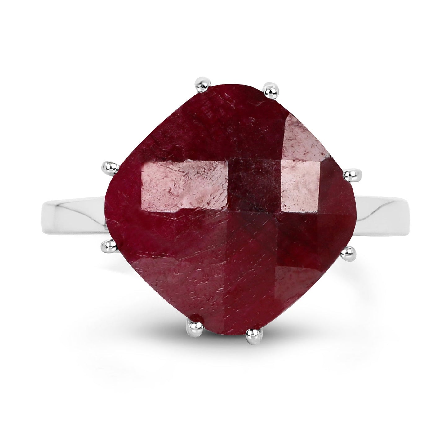 Bague de fiançailles en argent sterling avec rubis teinté de 8,20 carats