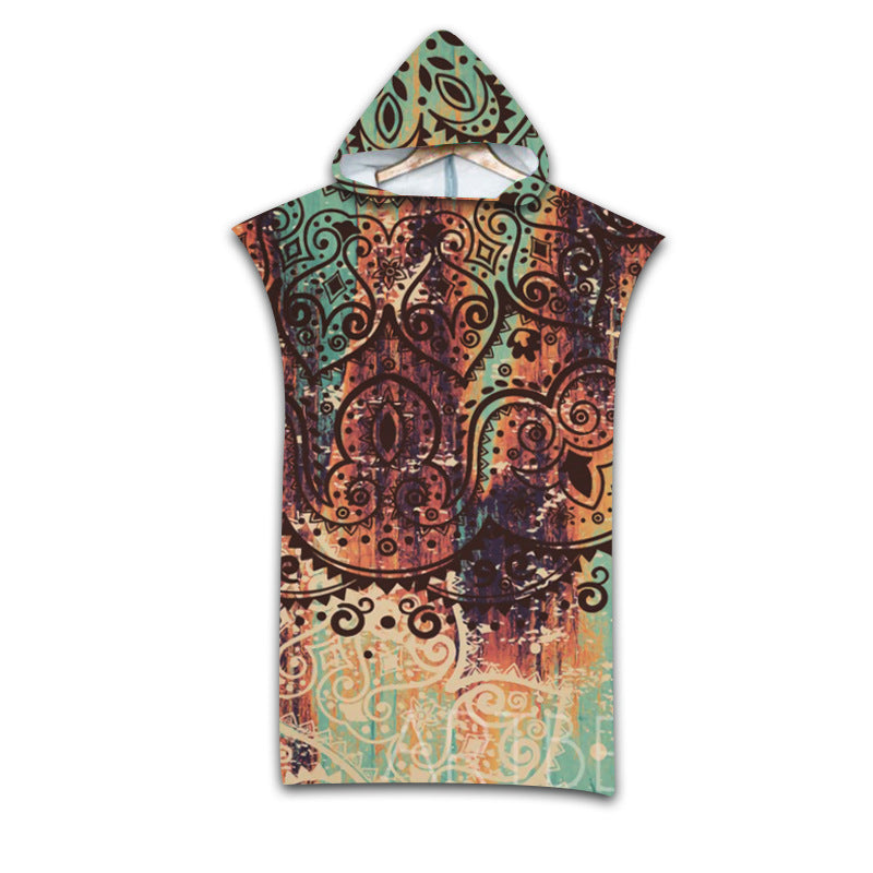 Wearable Pattern Beach Towel for Swimming and Relaxation