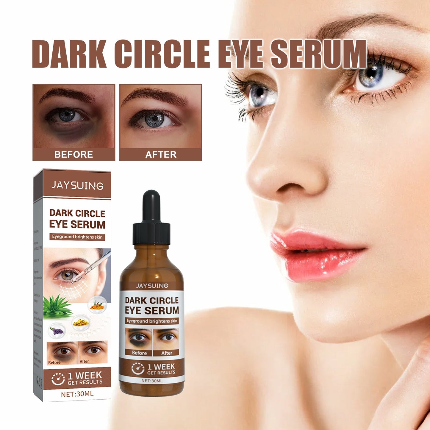 Dark Circles Serum, Light Line Firming Dark Circles Moisturizing Eye Area Repair Serum - Korvel