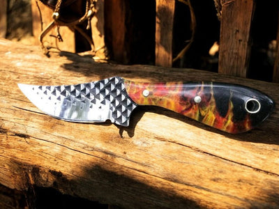 Compact Everyday Carry IWB Knife – Rugged Rasp Steel Blade with Leather Sheath - Korvel
