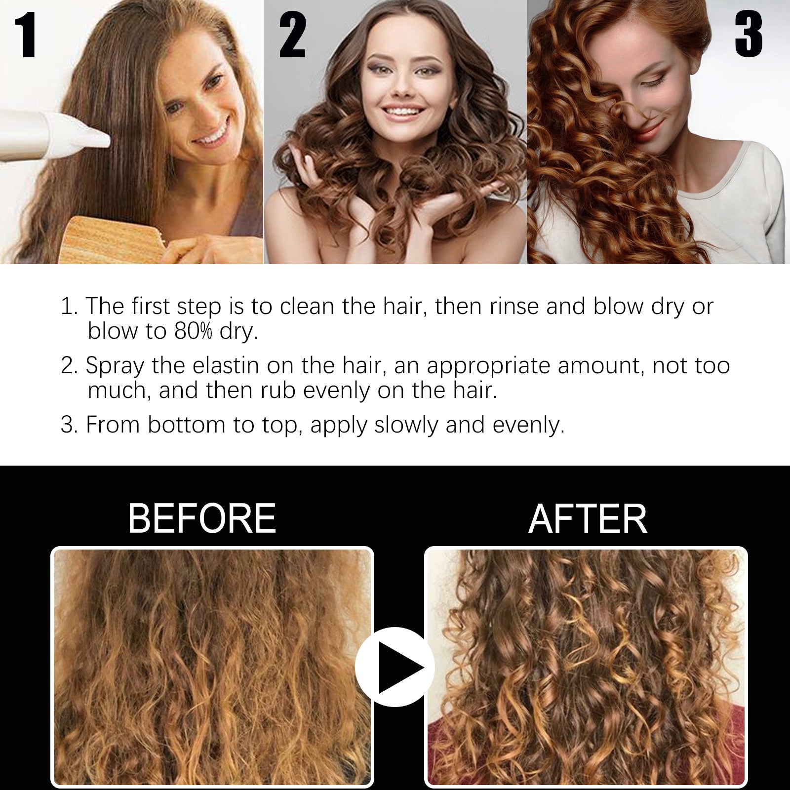 Hair Styling Spray, Hair Styling Moisturizing Fragrance Long Lasting Dry Gel Gel Hair Styling Gel Water - Korvel