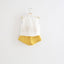 INS Children's Clothing Girls Embroidered Flowers Ruffled Lace Sleeveless Shirt Two-Color Shorts Set - Korvel