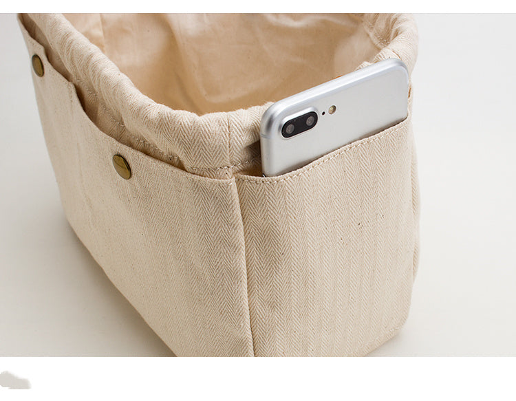 Cotton Canvas Travel Organizer Bag for Makeup