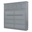 Full Size Murphy Bed Wall Bed with Top Cabinets,Gray - Korvel