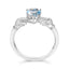 Sterling Silver Blue Topaz Heart Claddagh Ring