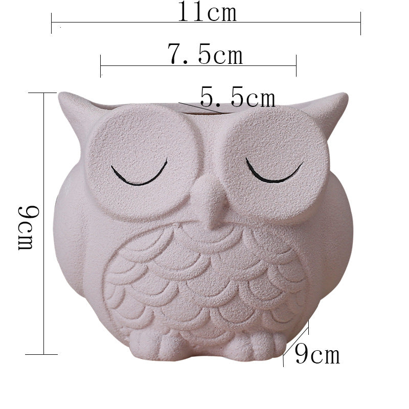 Maceta de Cerámica con Diseño de Animal - Decoración Creativa para el Escritorio