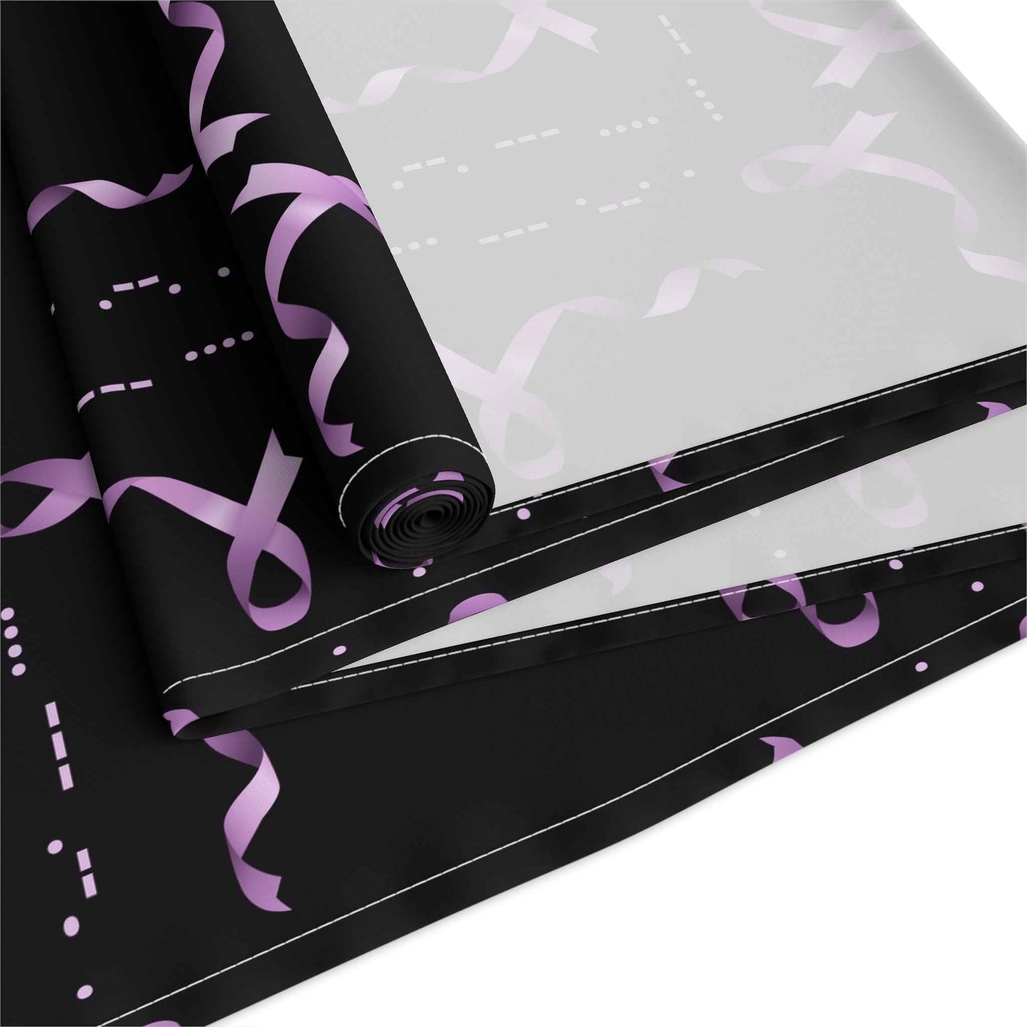 Couverture de table HOPE en code Morse pour la sensibilisation à l'épilepsie - Design de ruban viole