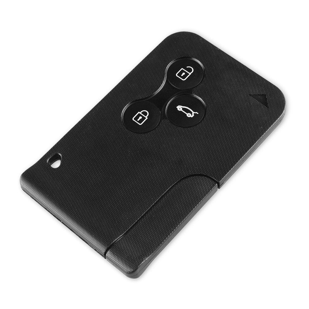 KEYYOU 3 Button Smart Card For Renault Clio Logan Megane 2 3 Koleos Scenic Card Case Black Car Key Fob Shell With Small Key - Korvel