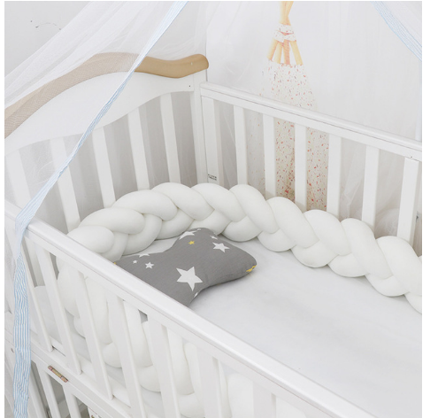 Coussin de Bumper de Lit Braid Knot pour Bébé de 100 cm Premium