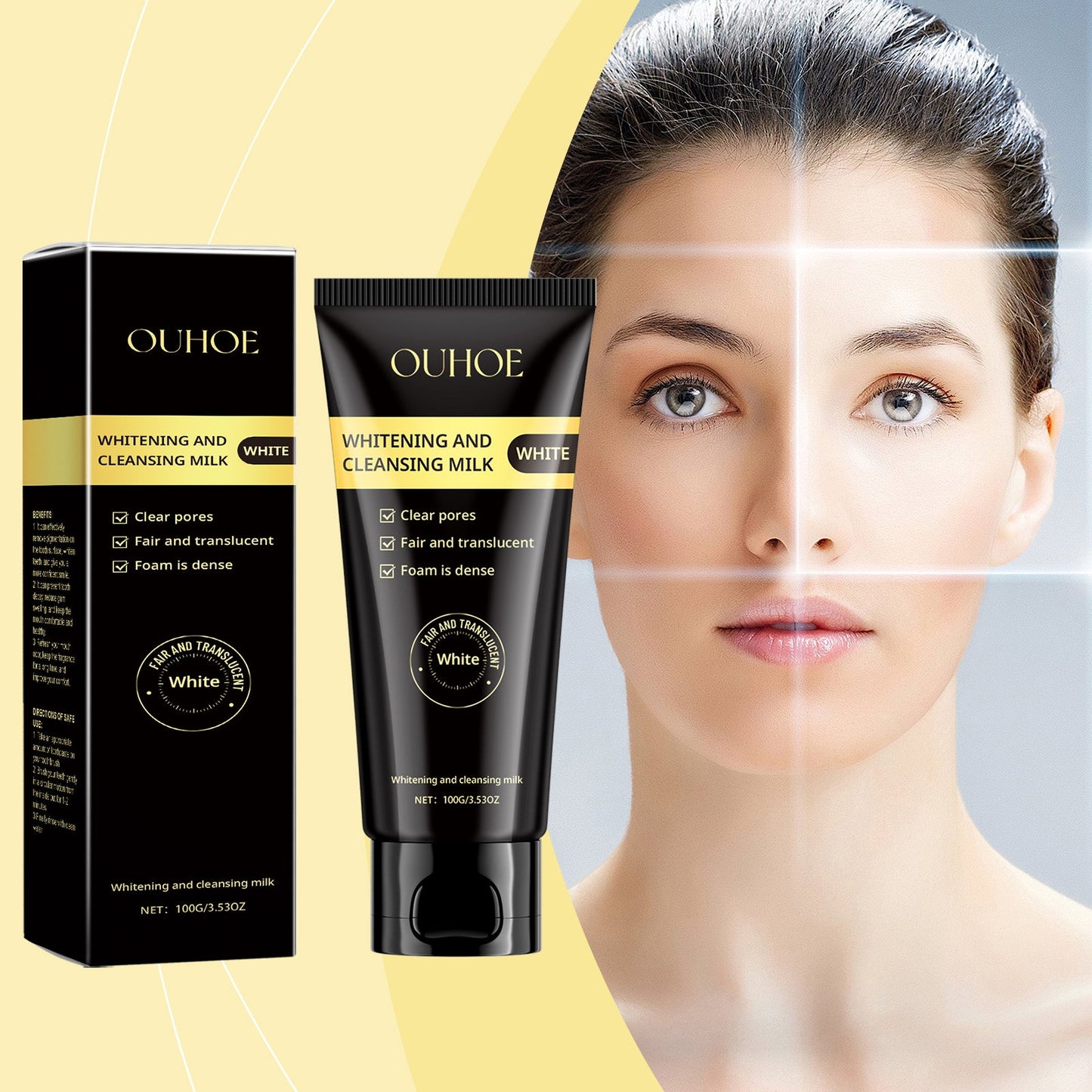 Ouhoe Nicotinamide Whitening Cleanser Deep Clean Hydrating Non-Tension Gentle Hydrating Whitening Moisturizing Cleanser - Korvel