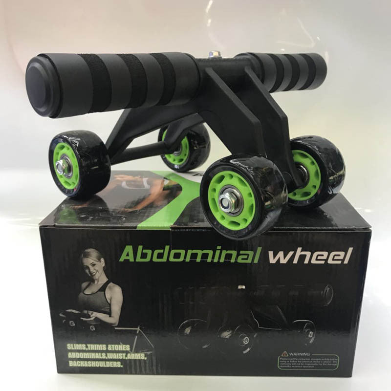 New Design Foldable Abs Plastic Abdominal 4 Wheel Exercise Wheel Abdominal Set Kit Gym Equipment - Korvel