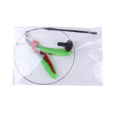 Suction cup cat toy stick that can be attached and held with steel wire multi head interchangeable cat toy and pet supplies - Korvel