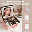 Light Up Box Vanity Organizer Portable Makeup Bag Mirror With Led Light - Korvel