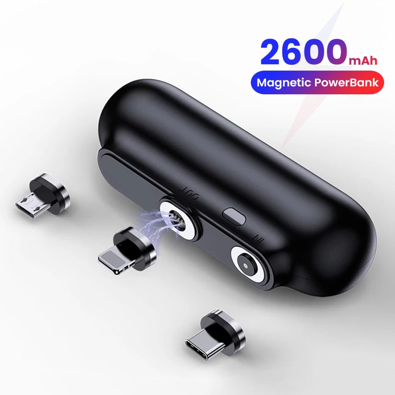 For iPhone 12 Magnetic Power Bank 2600mAh Mini Magnet Charger Power Bank For Xiaomi Emergency Portable Magnetic External Battery - Korvel