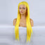 Hand Groove 13*2.5 Chemical Fiber Front Lace Yellow Long Bangs Wig Headgear Natural Hairline - Korvel