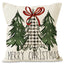 Green Christmas Pillow Cover Linen Printed Pillow Cover Holiday Living Room Bedroom Decoration Cushion Cover - Korvel