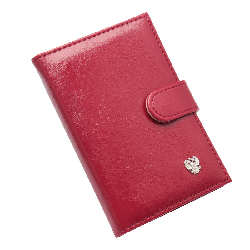 Funda de Pasaporte Doble Cara de Cuero Premium con Acabado de Cera