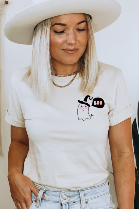 Ghost With Witch Hat Unisex Tee