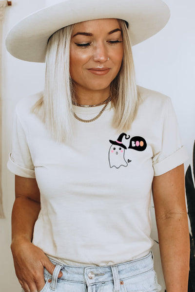 Ghost With Witch Hat Unisex Tee