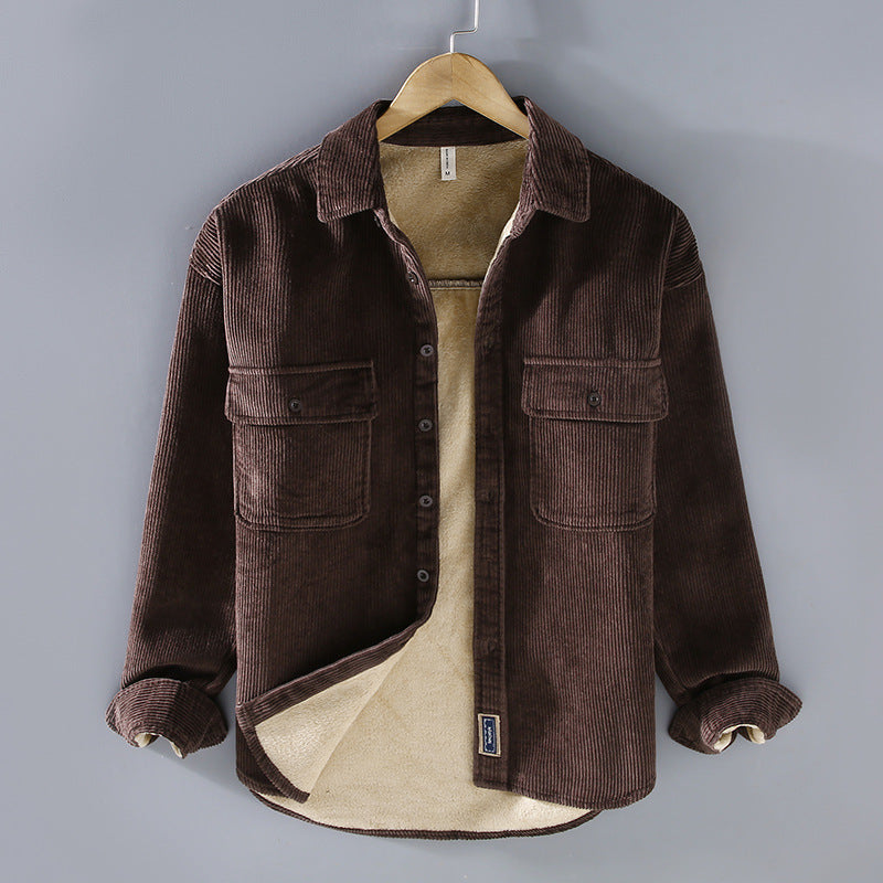 Men's Fleece Lined Casual Coat Shirt