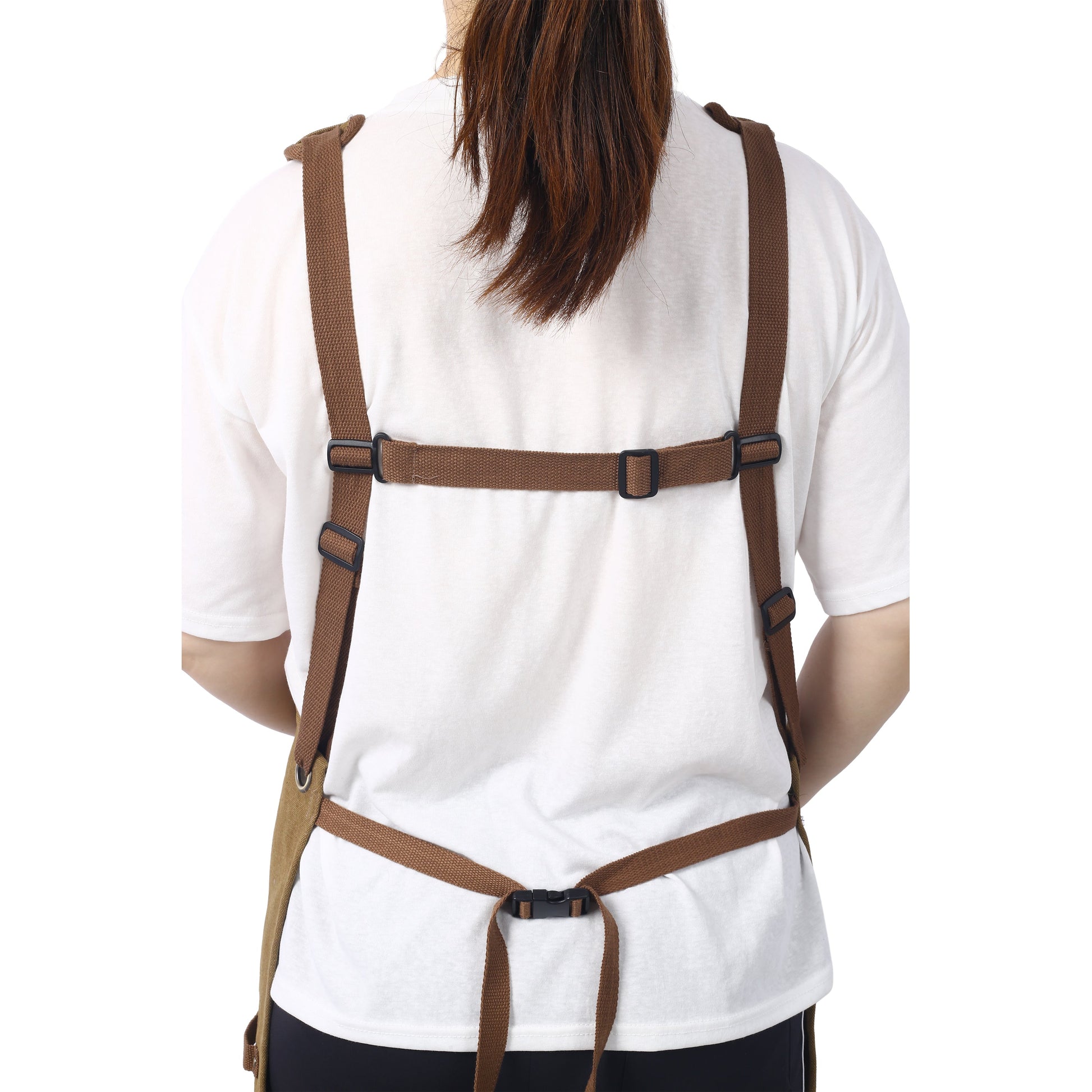 Long heavy-duty canvas tool apron, carpenter apron, carpenter 16 ounces, fully adjustable, no need for waxing - Korvel