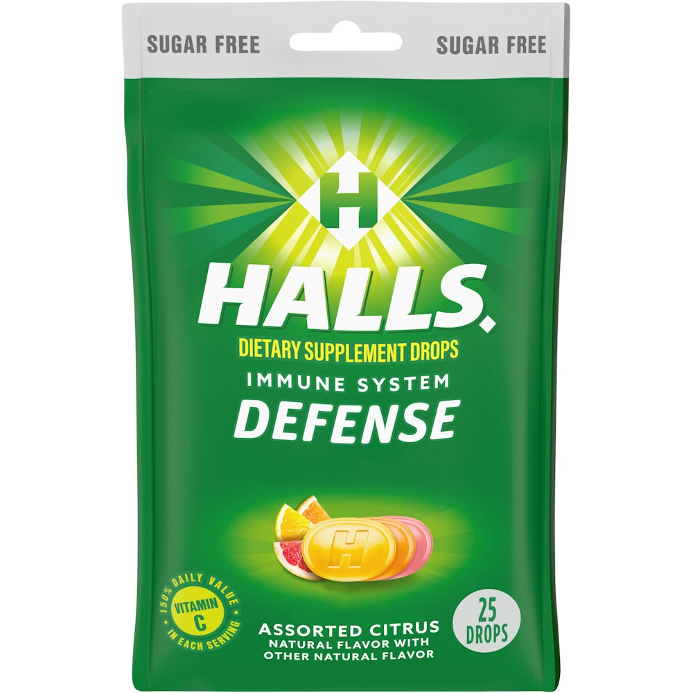 Halls Defense Sugar Free Citrus Vitamin C Drops