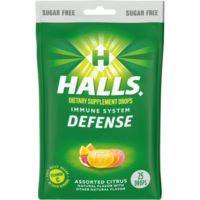 Halls Defense Sugar Free Citrus Vitamin C Drops
