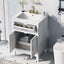 24" Bathroom Vanity with Sink, Bathroom Vanity Cabinet with One Flip Drawer and Doors, Solid Wood and MDF, White - Korvel