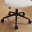 Velvet fabric office chair, mid back adjustable rotating computer chair, black legs, cushioned office chair with wheels ，White - Korvel