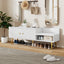 Banc de rangement pour chaussures blanc moderne avec rangement caché