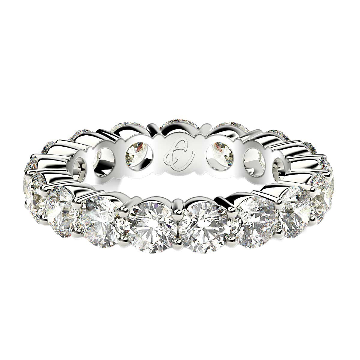 Round Cut Lab Grown Diamond Eternity Ring in 14k White Gold