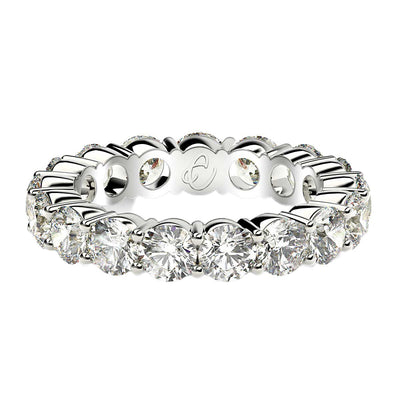 Round Cut Lab Grown Diamond Eternity Ring in 14k White Gold