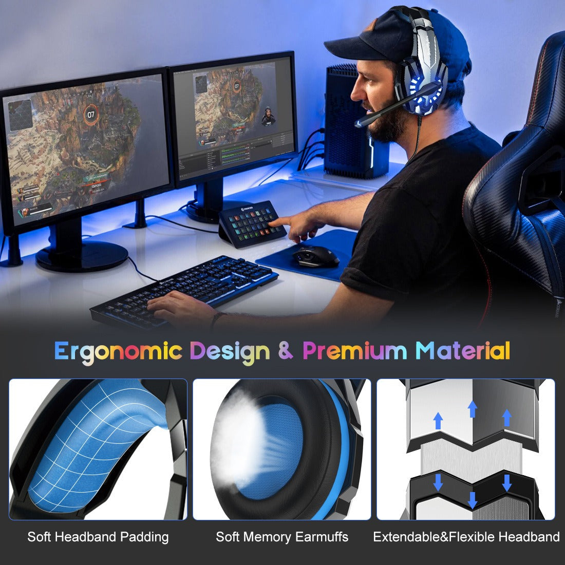 Auriculares de Juegos Esports S9 con Diseño Luminiscente