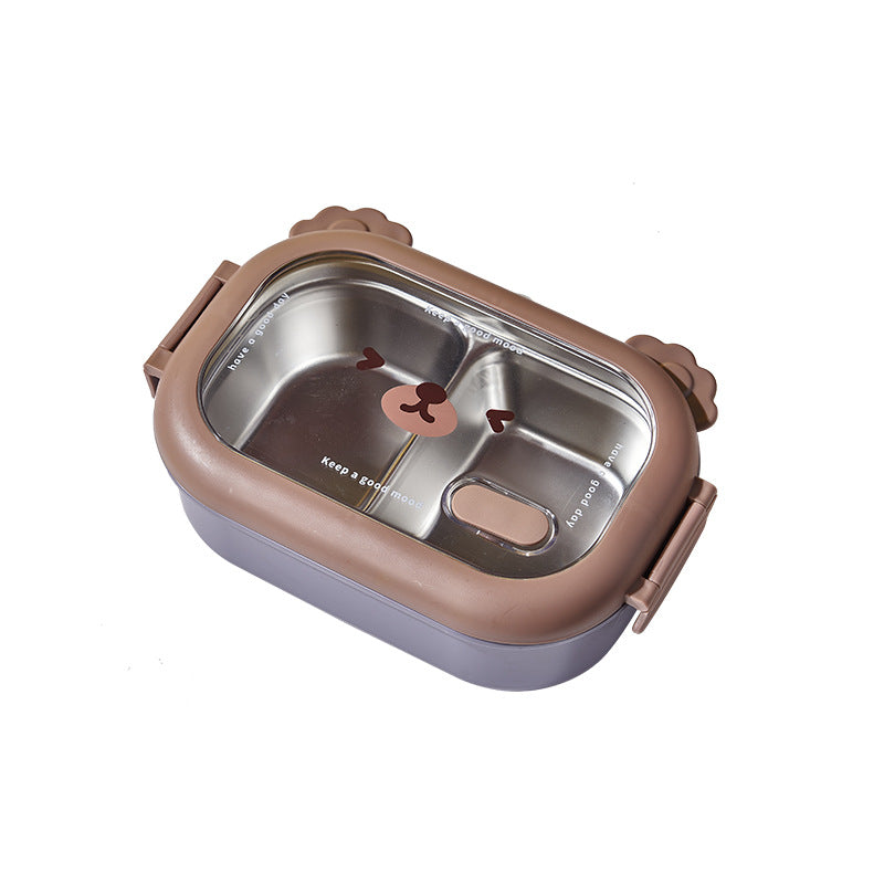 Cute Bear Stainless Steel Compartment Lunch Box