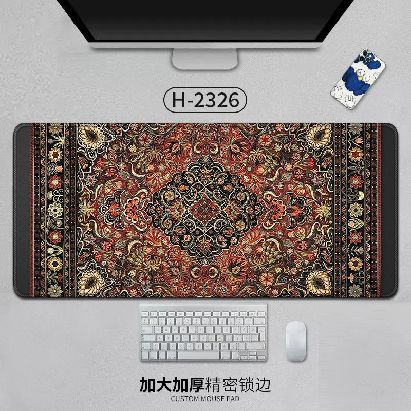 Large Persian Mouse Pad Office Carpet MousePad Natural Rubber Lockedge Anti Slip Desk Mat Laptop Office Game Accessories Pad - Korvel