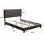 Queen Size Upholstered Platform Bed Frame Wood Slat Support Easy Assembly Black pu - Korvel