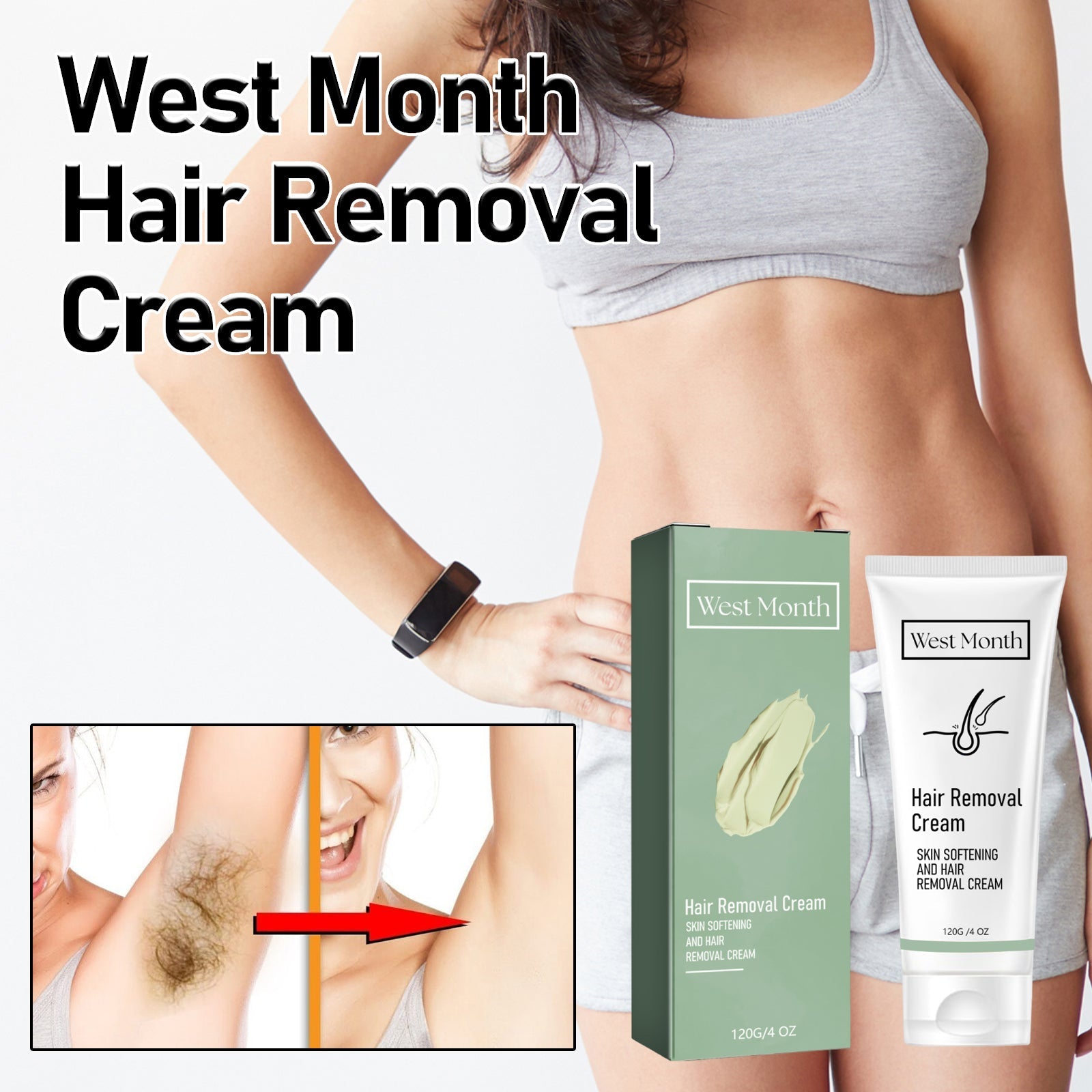 Hair Removal Cream, Full Body Underarm Lip Gentle Depilation Does Not Stimulate Smooth And Delicate Skin - Korvel