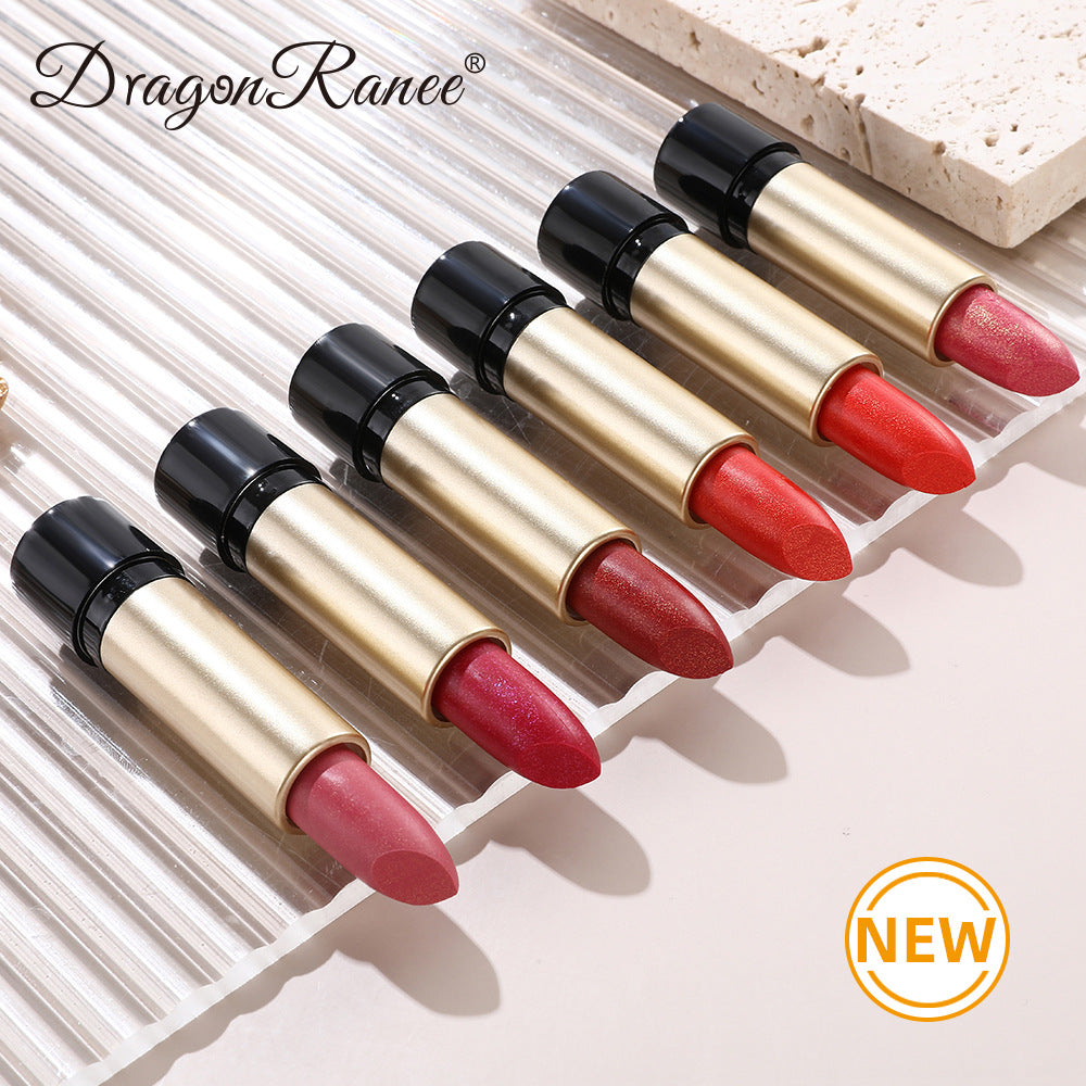 Gilt Pearlescent Dragon Fruit Peach Pink Lipstick Slightly Flashing Lipstick Moisturizing And Shining With Fine Flashing Bean Paste Mermaid - Korvel