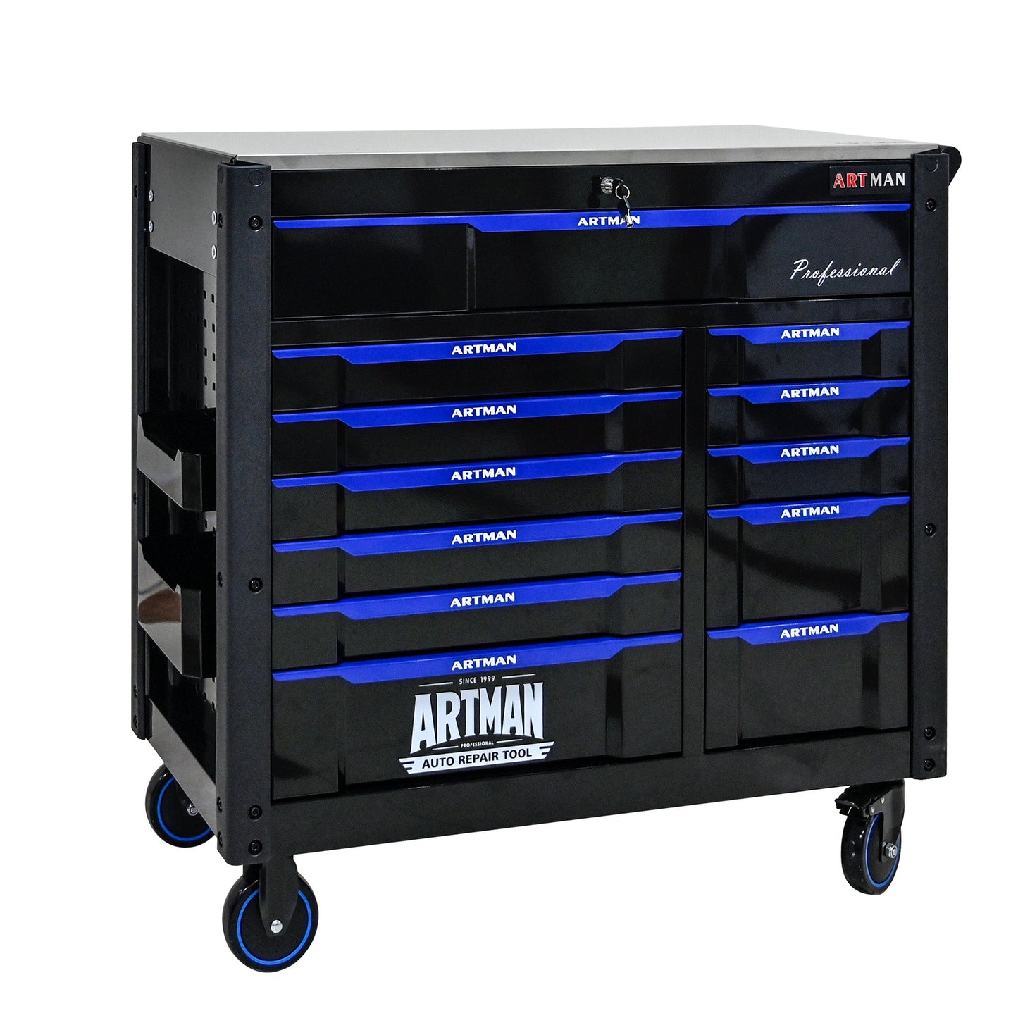 12-Layer Drawer Multi-Purpose Tool Car, With Wheels, Iron Top - Korvel