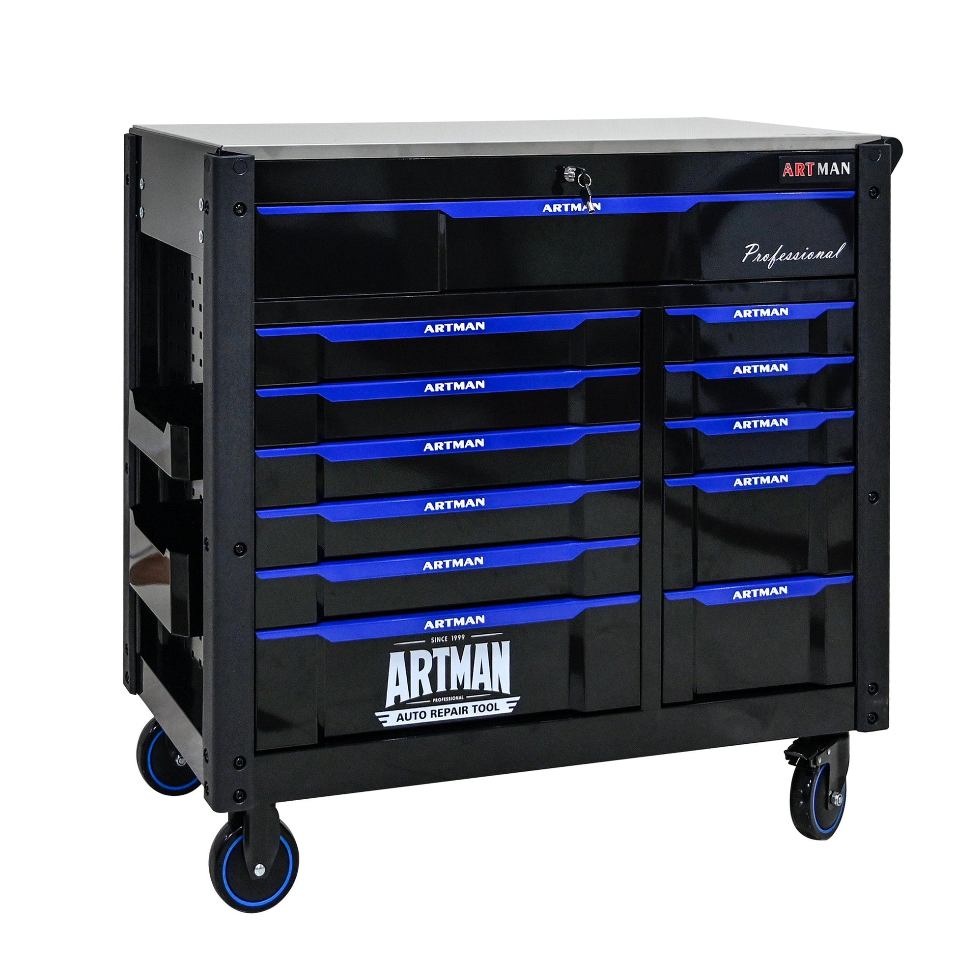 12-Layer Drawer Multi-Purpose Tool Car, With Wheels, Iron Top - Korvel