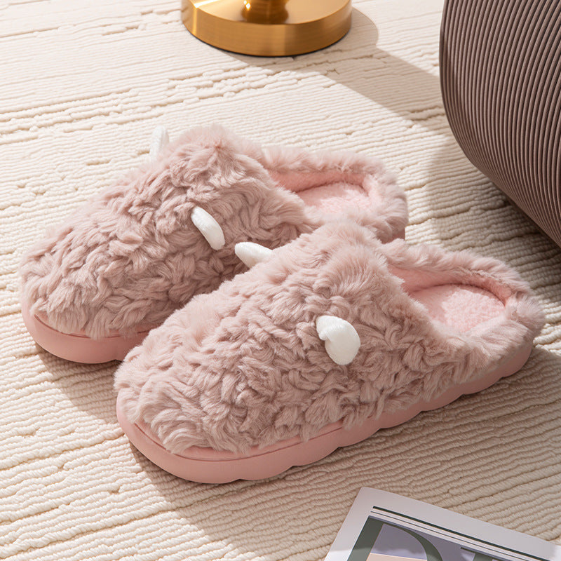 Non-slip Thermal Cotton Slippers for Home Comfort