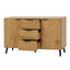 Buffet Cabinet en Bois Naturel avec Panneaux Latéraux et Rangement