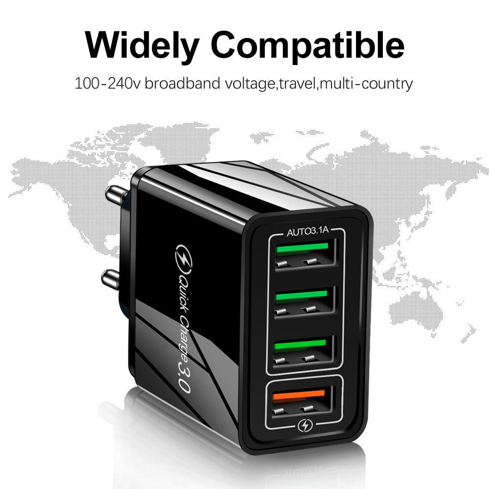 4USB mobile phone charger, multi port USB charging head charger - Korvel