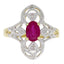 Genuine Ruby and Diamond Ring in 10KT Yellow Gold