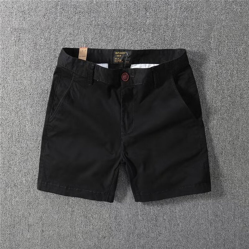 Premium Solid Color Men's Chino Shorts